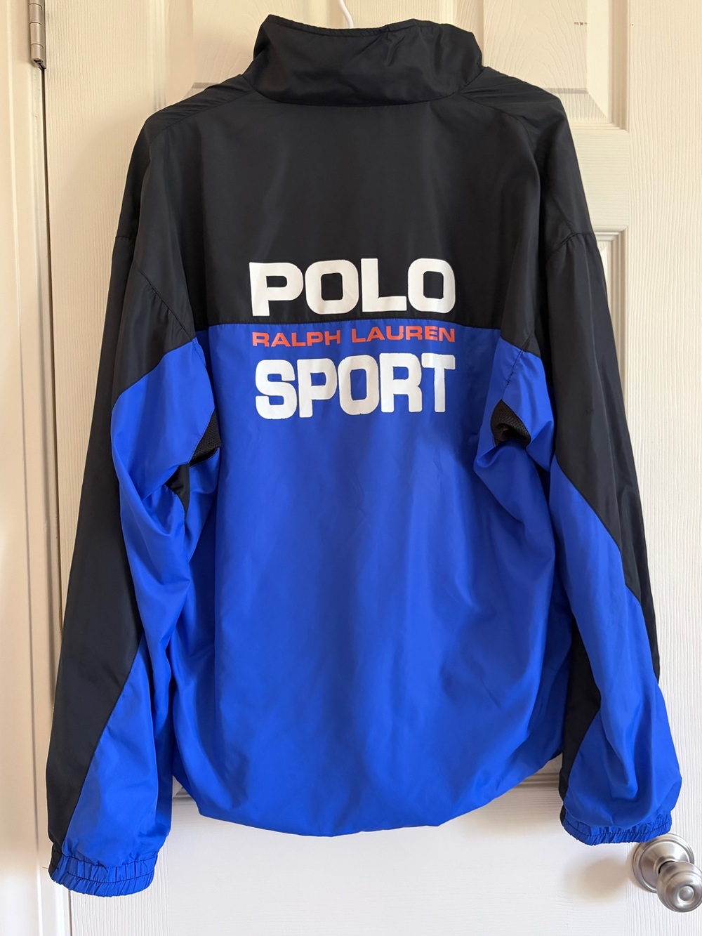 Vintage 90s Polo Sport by Ralph Lauren Blue & Black Colorblock Windbreaker Large